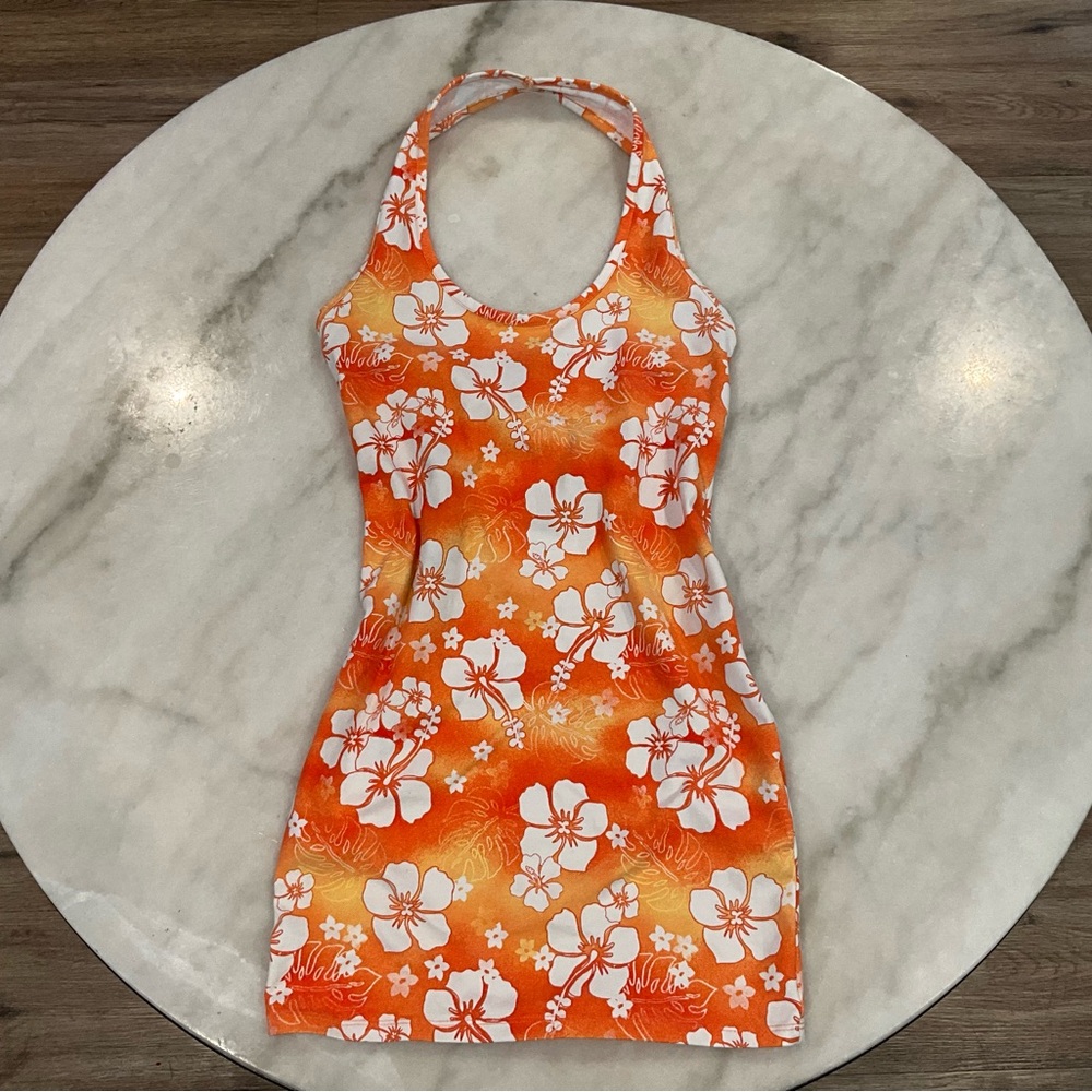 Forever 21 Orange and White Floral Dress